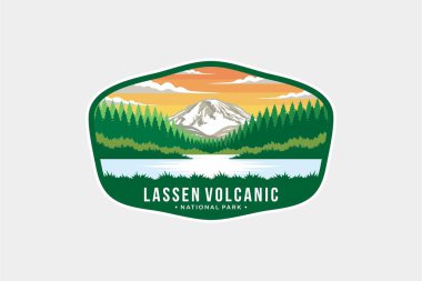 Lassen Volkanik Ulusal Park Amblem amblemi çizimi