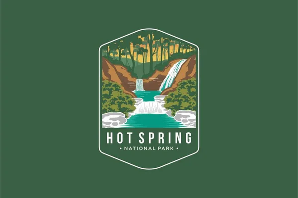 stock vector Hot Spring National Park Emblem patch logo illustration