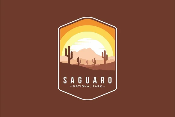 stock vector Saguaro National National Park patch logo illustration