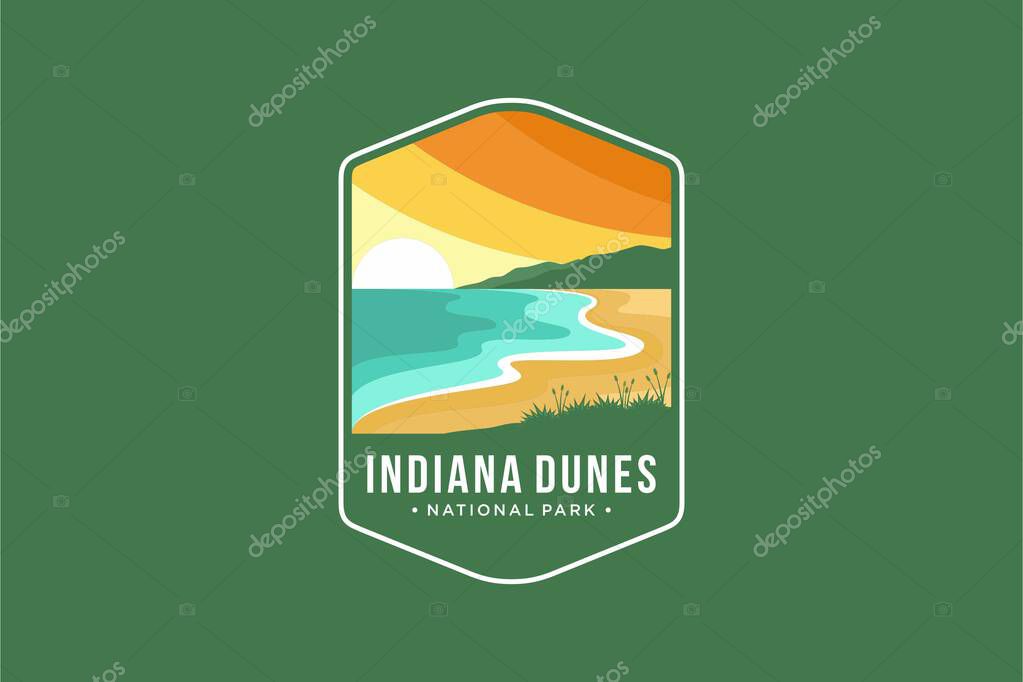 Indiana Dunes National Park Emblem patch logo illustration