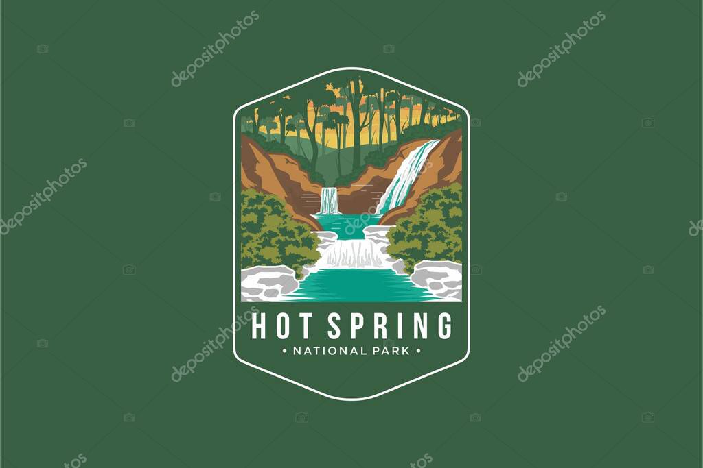 Hot Spring National Park Emblem patch logo illustration