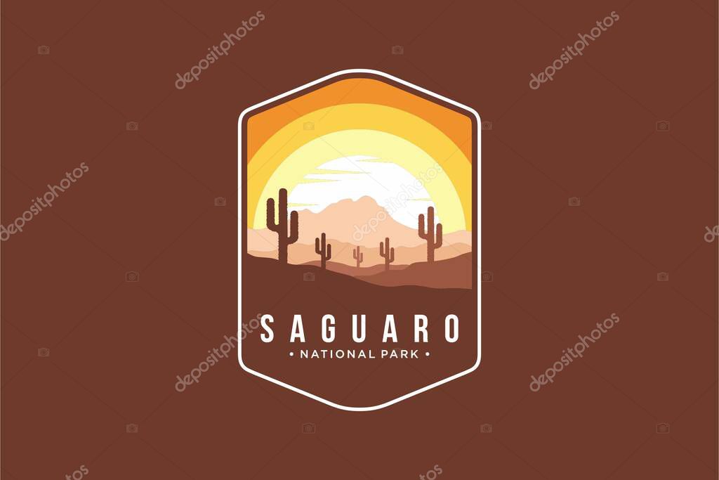 Saguaro National National Park patch logo illustration