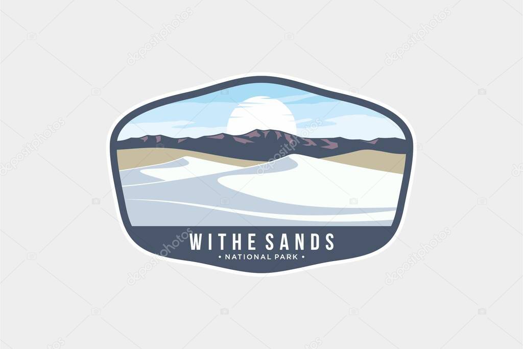 White Sand National Park Emblem patch logo illustration with Soaptree Yucca in Tularosa Basin