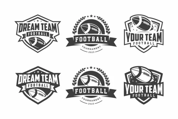 American Football Logo Emblema Set Collezione Modello Design Sfondo Chiaro — Vettoriale Stock