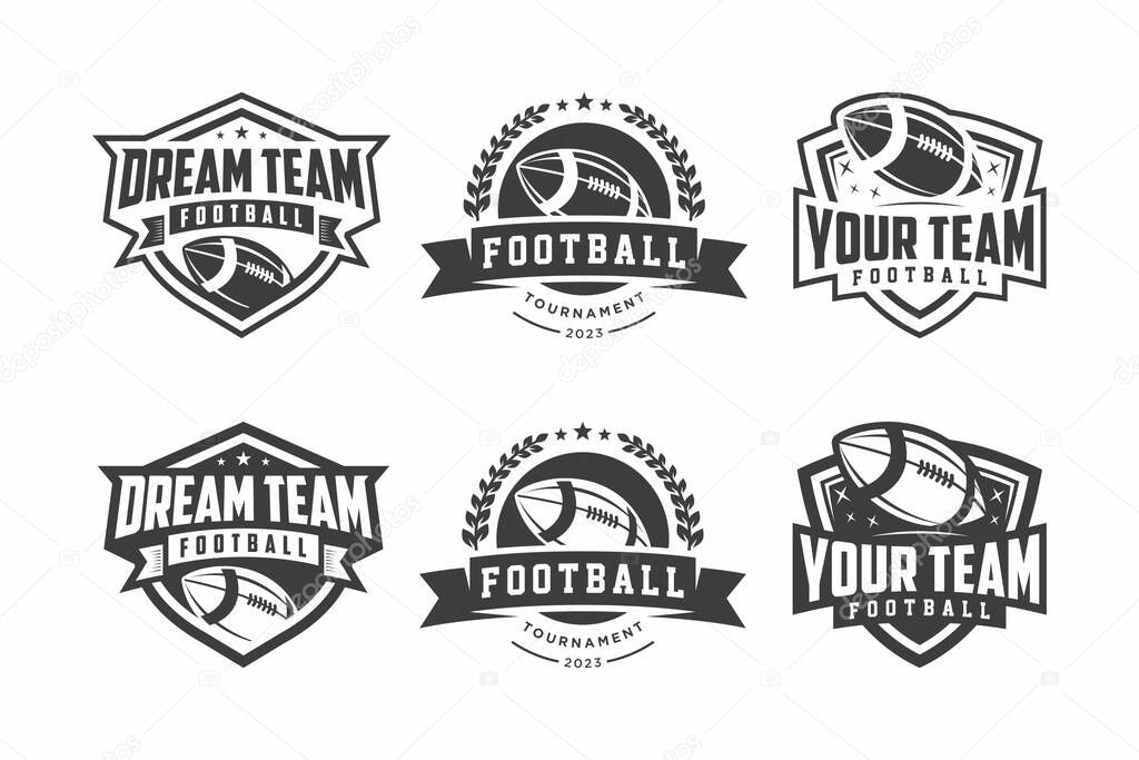 American Football logo, emblem set collection, design template on light background