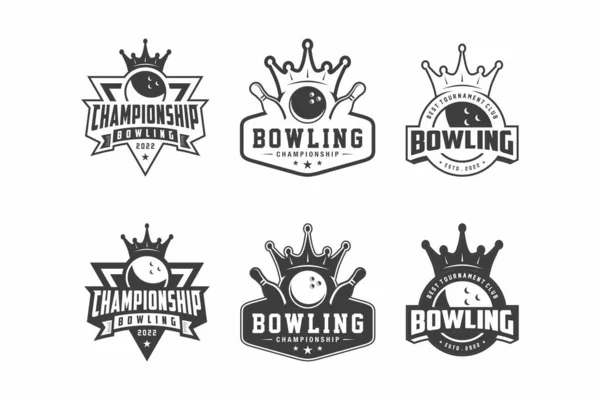 Bowling Logo Embleem Collecties Ontwerpen Sjablonen Een Lichte Achtergrond — Stockvector
