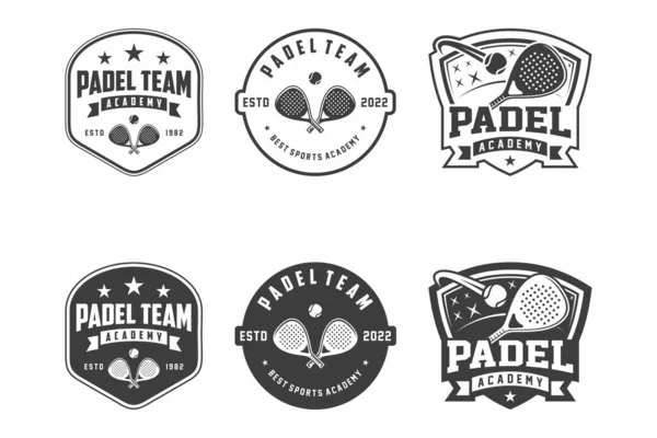Logo Padel Collezioni Emblemi Modelli Design Sfondo Chiaro — Vettoriale Stock