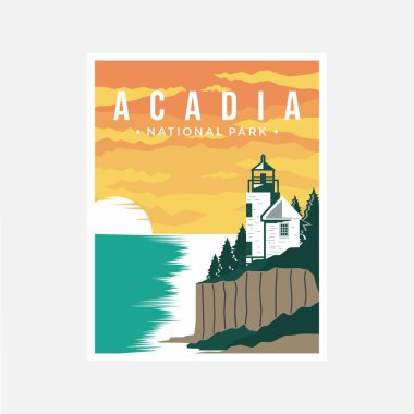 Acadia Ulusal Parkı poster tasarımı