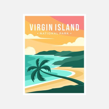 Virgin Adaları Ulusal Park poster çizimi