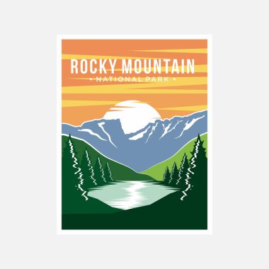 Rocky Mountain National Park poster vector illustration design clipart