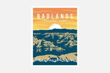 Badlands Ulusal Parkı poster tasarımı