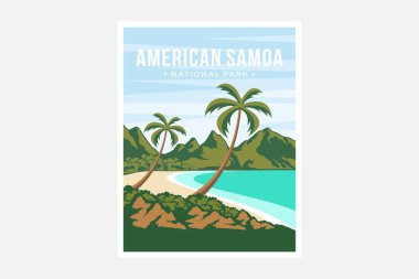 Amerikan Samoa Ulusal Parkı poster çizimi