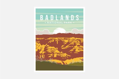 Badlands Ulusal Parkı poster tasarımı