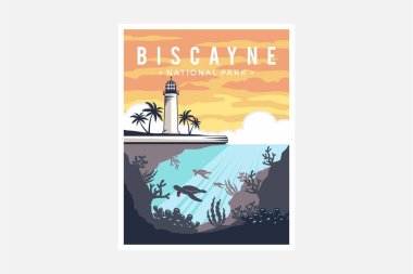 Biscayne Ulusal Parkı poster tasarımı