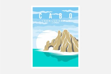 Cabo San Lucas poster vektör çizimi