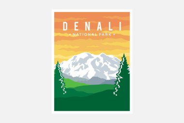 Denali Ulusal Parkı poster tasarımı