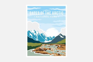 Gate of the arctic National Park poster vector illustration design clipart