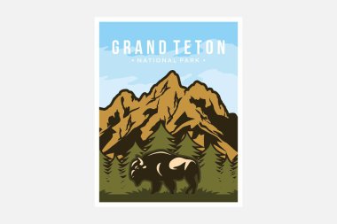 Grand Teton Ulusal Parkı poster tasarımı