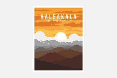 Haleakala Ulusal Park poster çizimi