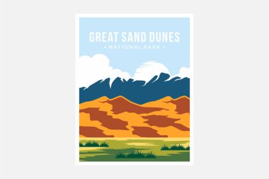 Great Sand Dune Ulusal Park poster çizimi