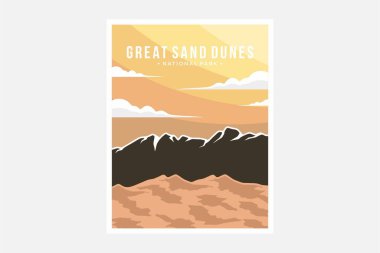 Great Sand Dune Ulusal Park poster çizimi