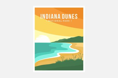 Indiana Dunes Ulusal Parkı poster tasarımı
