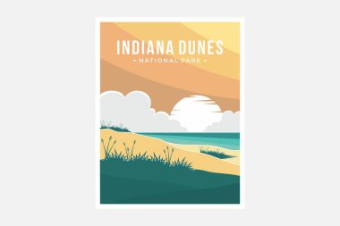 Indiana Dunes Ulusal Parkı poster tasarımı
