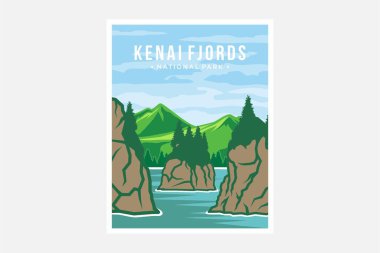 Kenai Fjords Ulusal Park poster tasarımı
