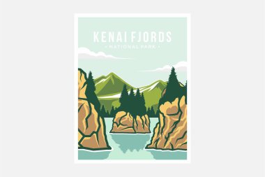 Kenai Fjords Ulusal Park poster tasarımı
