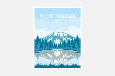 Mount Rainier Ulusal Park poster tasarımı