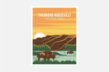 Theodore Roosevelt Ulusal Parkı poster tasarımı