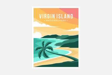Virgin Adaları Ulusal Park poster çizimi
