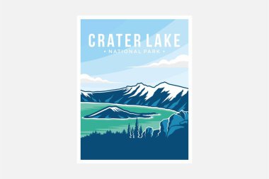 Krater Gölü Ulusal Park poster çizimi