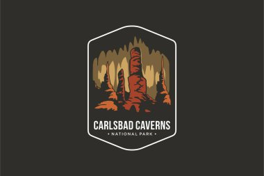 Carlsbad Mağaraları Ulusal Park Yama logosu çizimi