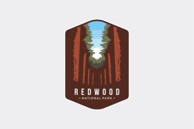 Redwood Ulusal Parkı logosu illüstrasyonu