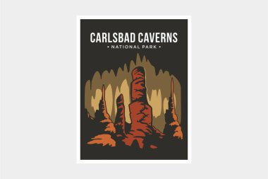 Carlsbad Mağaraları Ulusal Park poster çizimi