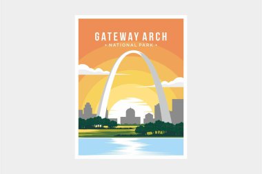 Gateway Arch Ulusal Park poster çizimi