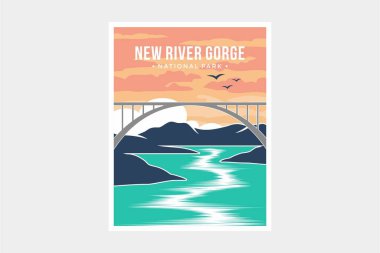 New River Gorge Ulusal Parkı poster tasarımı