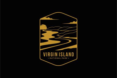 Line Art Virgin Adaları Ulusal Park logosu illüstrasyonu