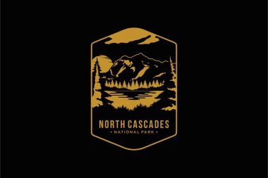 Çizgi sanatı Kuzey Şelaleleri Ulusal Park logosu illüstrasyonu