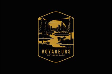 Line Art Voyageurs Ulusal Park logosu illüstrasyonu
