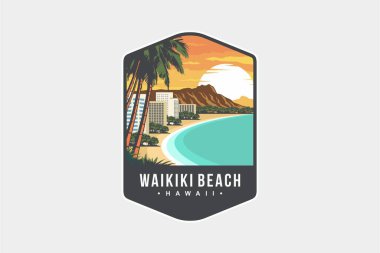 Hawaii waikiki plaj logosu.