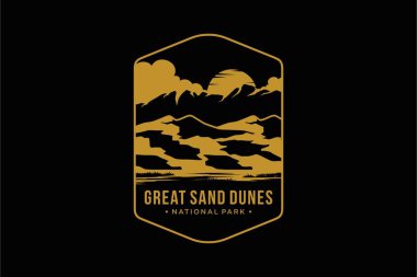 Çizgi sanatı Great Sand Dunes Ulusal Parkı logosu çizimi