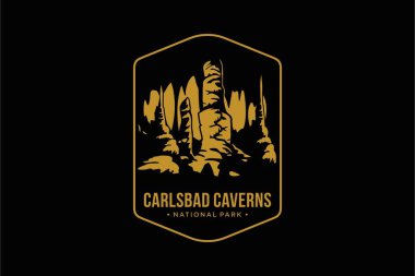 Line Art Carlsbad mağaraları Ulusal Park amblem amblemi illüstrasyonu