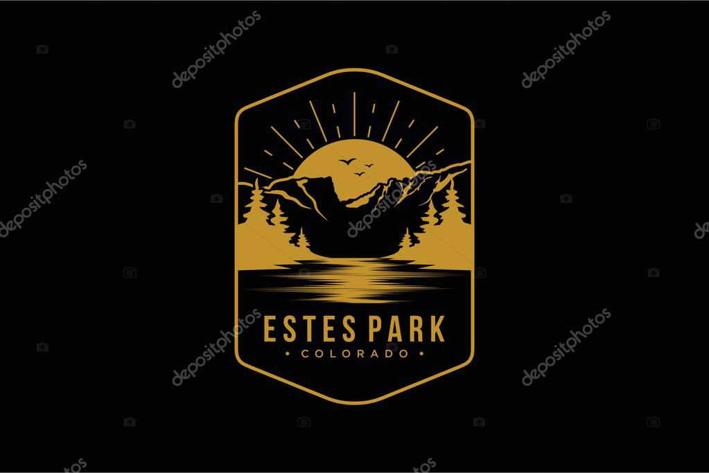 Line art Este park National Park emblem patch logo illustration