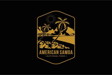 Amerikan Samoa Ulusal Parkı amblem amblemi çizimi