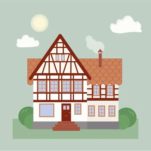 Cute House Vector Illustration — Stock Vector