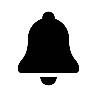 Beyaz arkaplanda izole edilmiş çan siluet simgesi