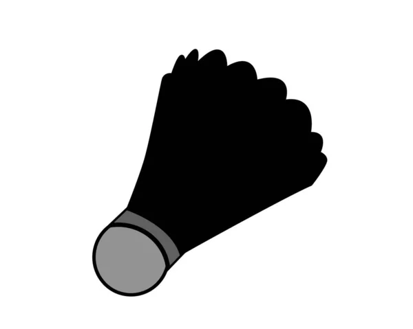 Значок Бадмінтону Чорно Сірого Кольору Наповнюють Силует Ізольовані Білому Епс10 — стоковий вектор