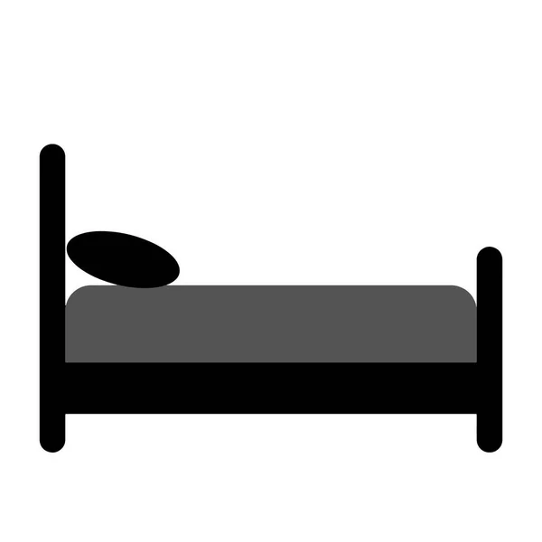 Кровать Вектор Значок Черным Серым Цветами Eps — стоковый вектор